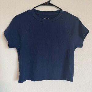 Aerie Blue Fitted Crop T-Shirt